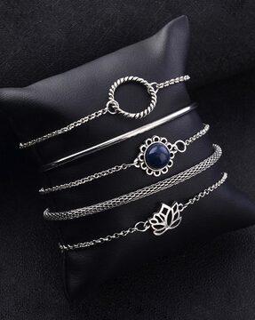 pack of 5 silver-plated bracelets