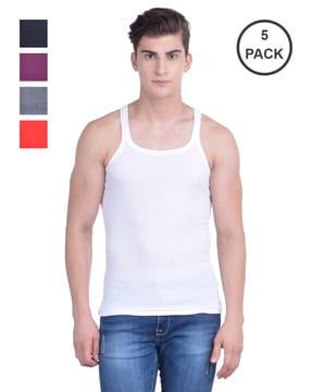 pack of 5 sleeveless vests