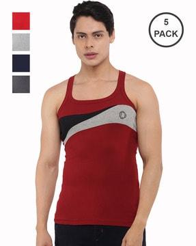 pack of 5 sleeveless vests