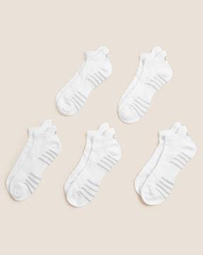 pack of 5 striped ankle-length socks