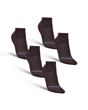 pack of 5 striped ankle-length socks