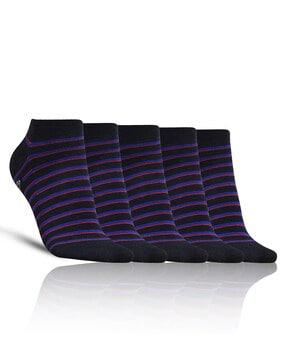 pack of 5 striped ankle-length socks