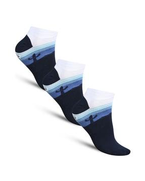 pack of 5 striped ankle-length socks