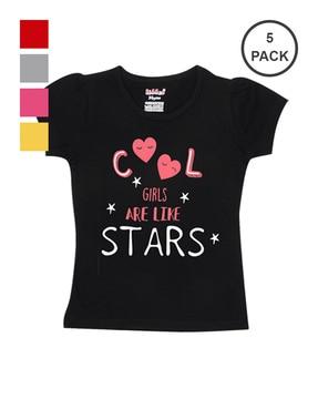 pack of 5 typographic print t-shirts