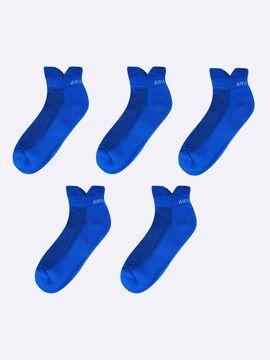 pack of 5 women logo print ankle-length socks
