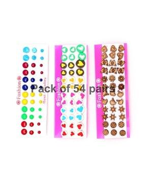 pack of 54 mixed desgin studs