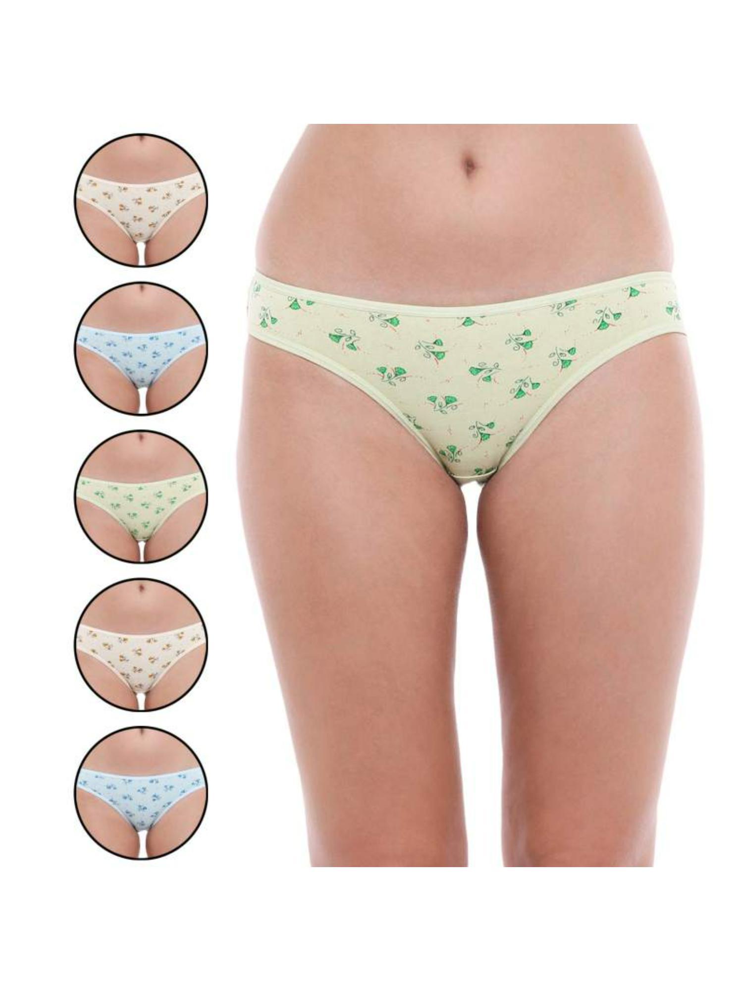 pack of 6 100% cotton printed high cut panty - multi-color