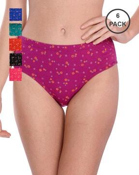 pack of 6 floral print briefs