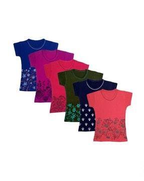 pack of 6 floral print round-neck t-shirt