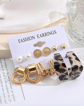 pack of 6 gold plated hoop earrings