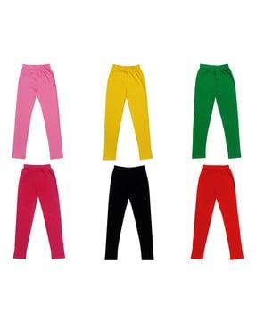 pack of 6 leggings with elasticated waist