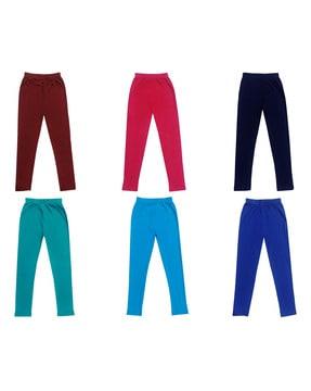 pack of 6 leggings with elasticated waist