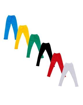 pack of 6 leggings with elasticated waistband