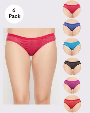 pack of 6 low-rise micro print hipster panties