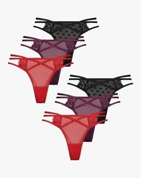 pack of 6 melda lace thong panties