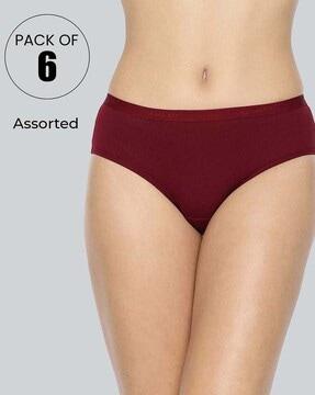 pack of 6 mid-rise hipster panties - assorted