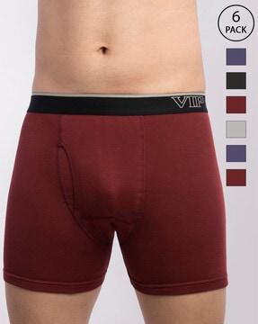 pack of 6 regular trunks with elasticated waist