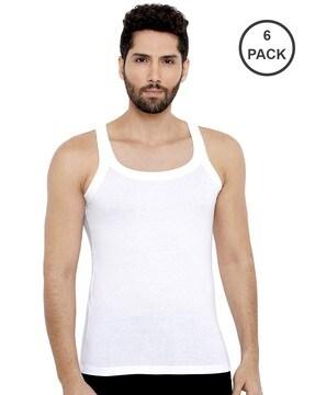pack of 6 sleeveless vests