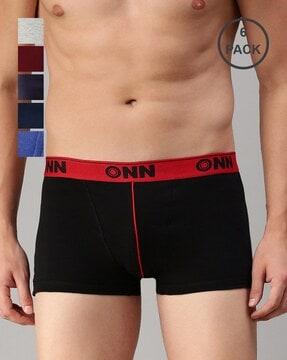 pack of 6 trunks with elasticated waistband