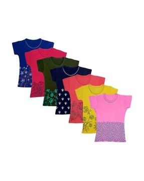 pack of 7 floral print t-shirts
