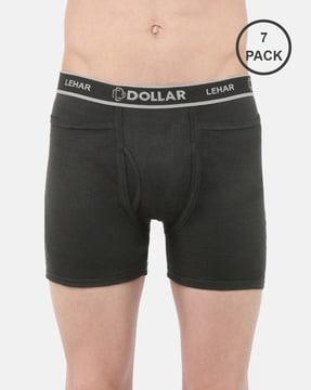 pack of 7 men typographic print trunks with elasticated waist