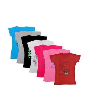 pack of 7 short sleeves graphic print t-shirt