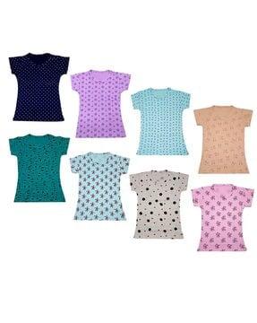 pack of 8 printed round-neck t-shirts