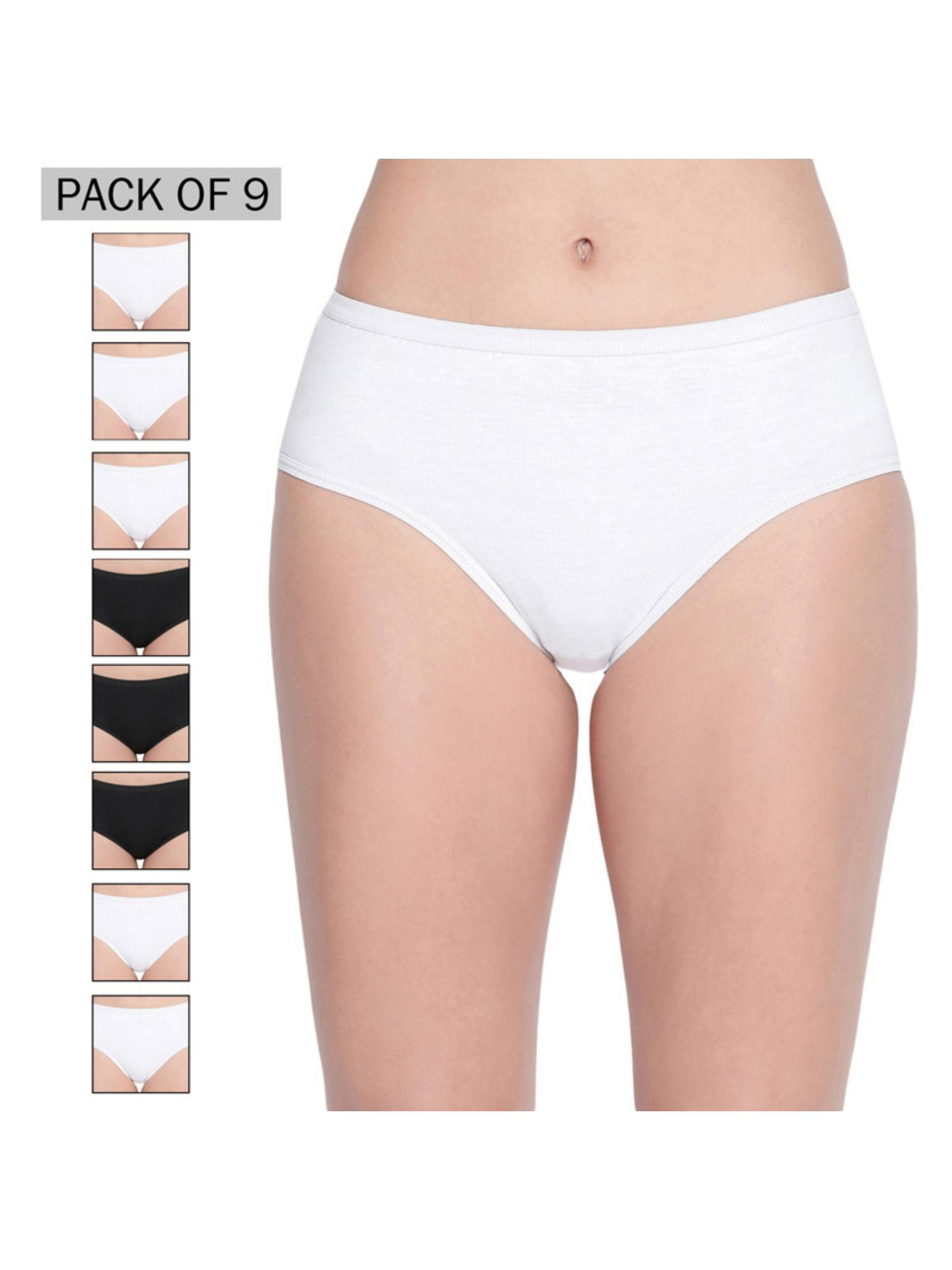 pack of 9 panties in black & white color