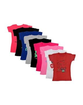 pack of 9 printed round-neck t-shirt