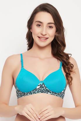 padded non-wired full cup multiway t-shirt bra in turquoise blue - blue