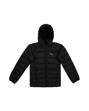 padded zip-front jacket with hood