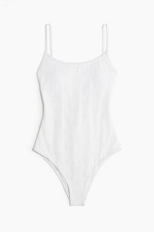 padded-cup broderie anglaise swimsuit