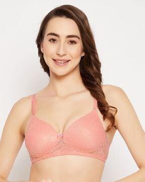 padded lace full-coverage non-wired bra