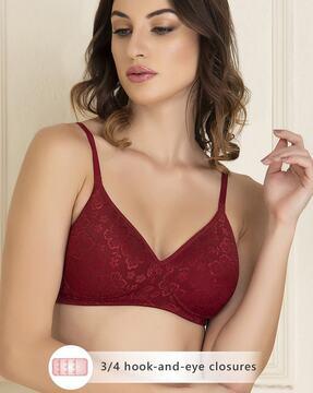 padded lace full-coverage non-wired bra