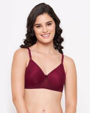 padded lace full-coverage non-wired t-shirt bra