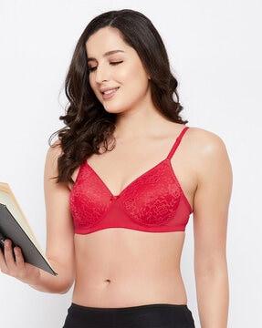 padded lace full-coverage non-wired t-shirt bra