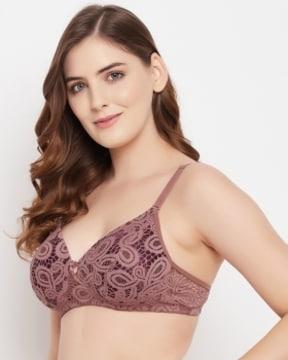 padded lace full-coverage non-wired t-shirt bra