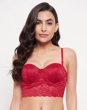 padded lace full-coverage under-wired balconette bra