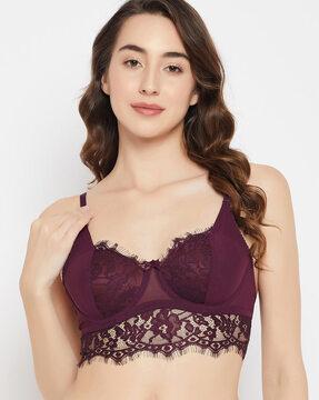 padded lace full-coverage under-wired bralette bra