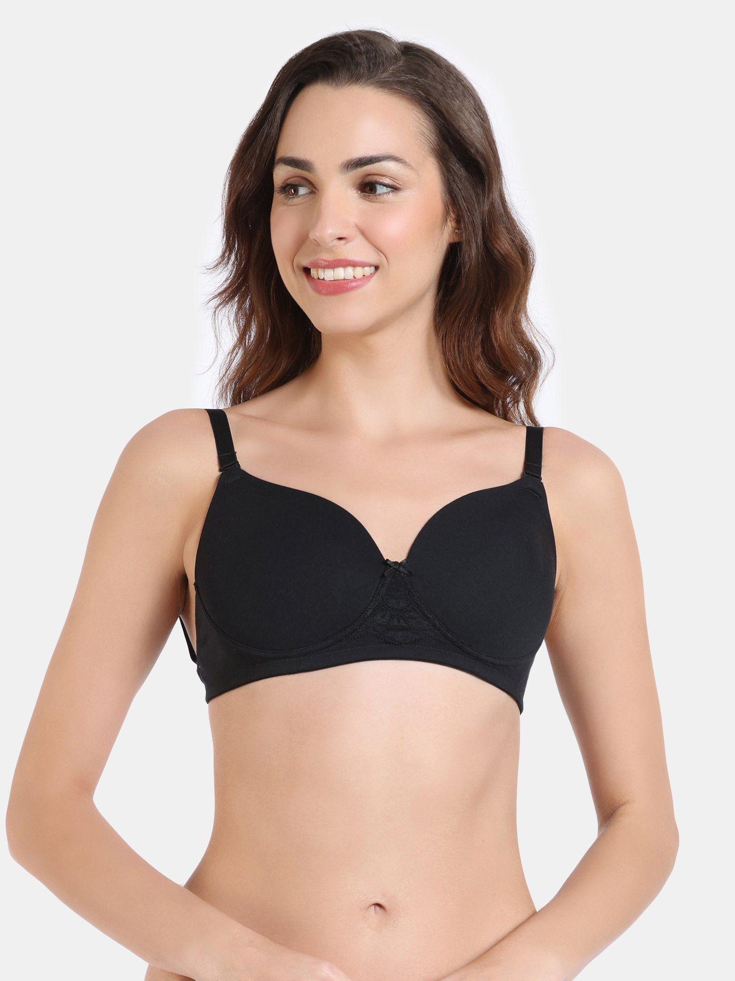 padded non wired 3-4th coverage backless bra - anthracite