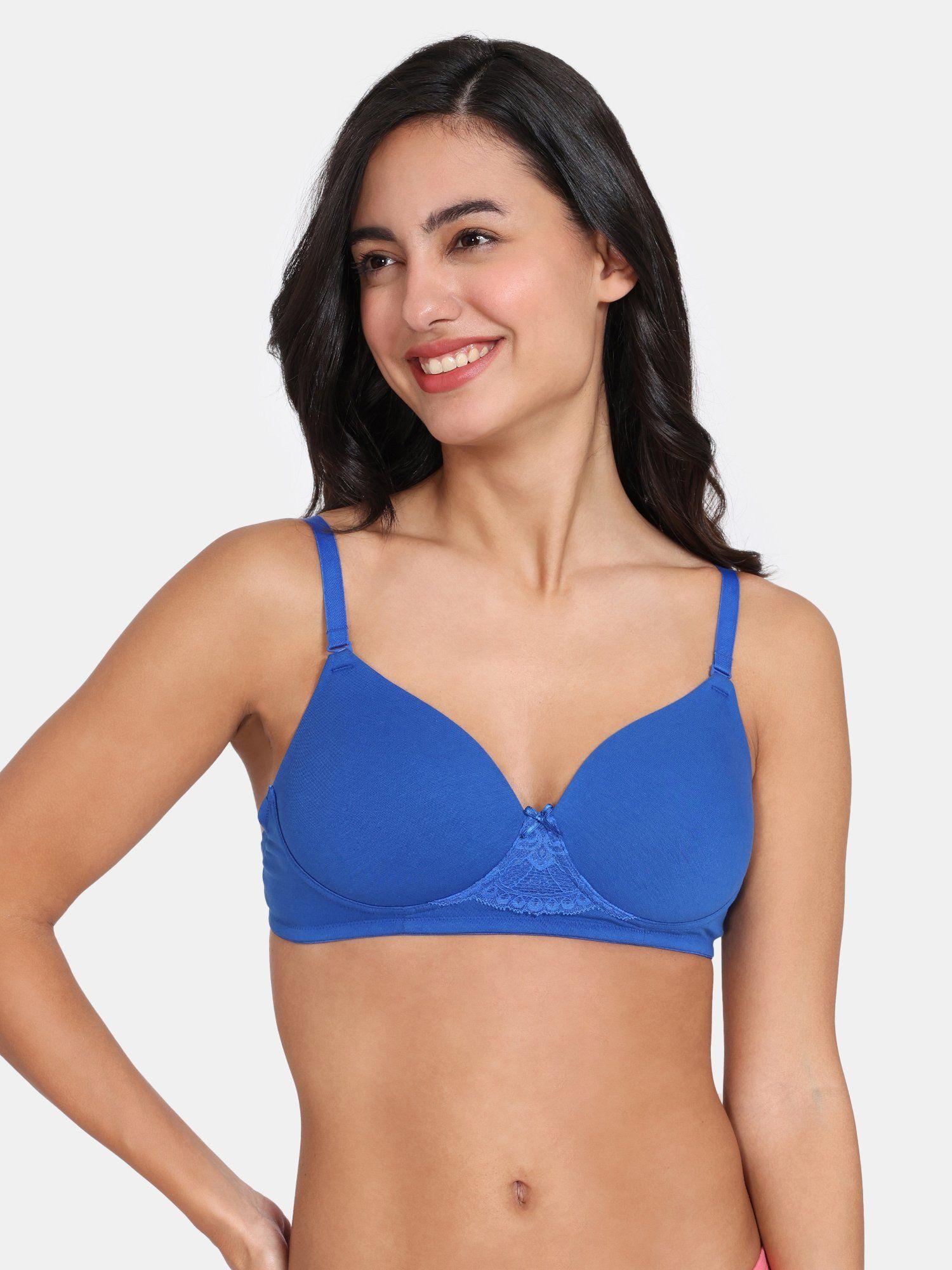 padded non wired 3-4th coverage backless bra - lapis blue