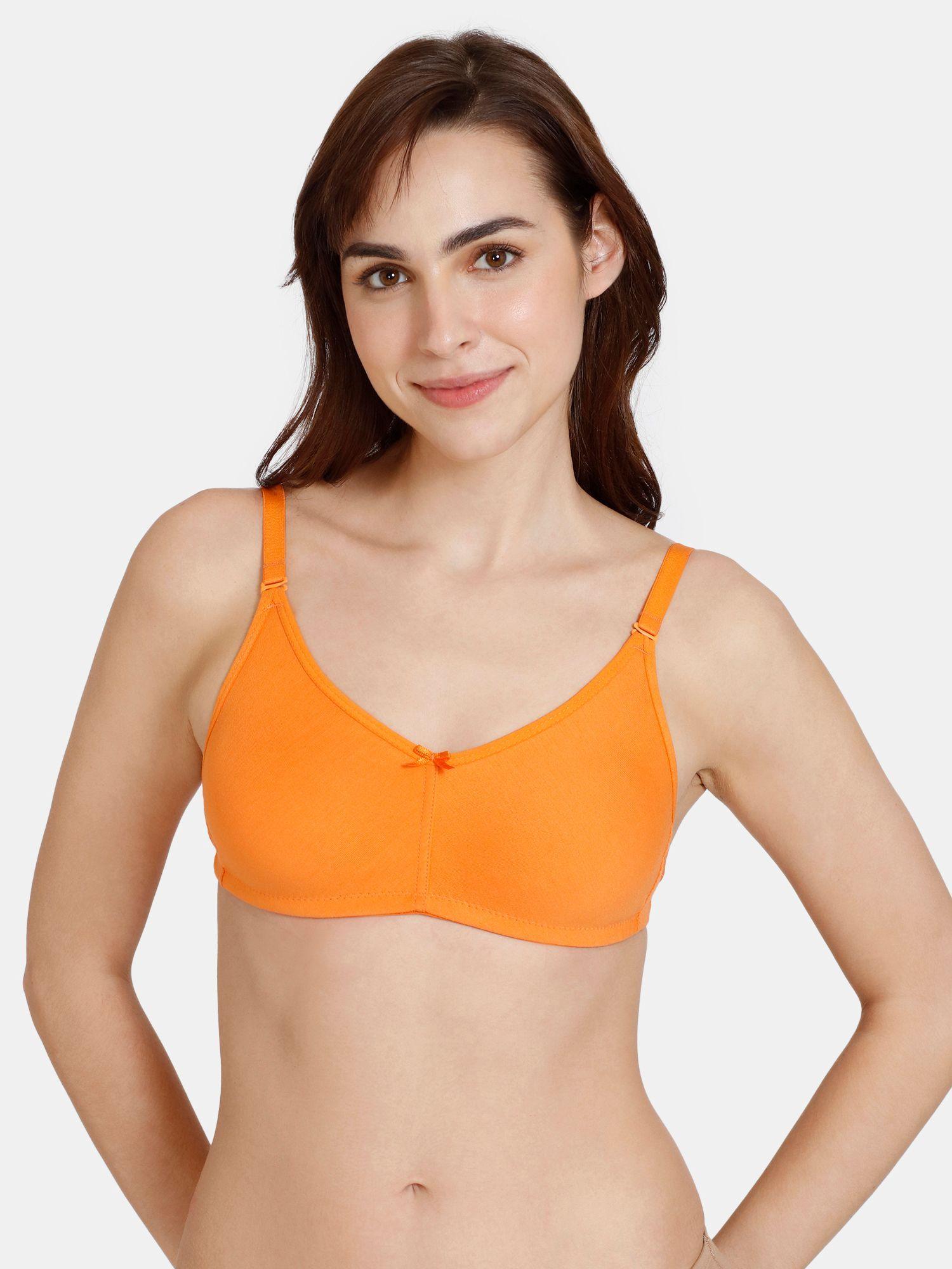 padded non wired 3-4th coverage backless bra - muskmelon - orange