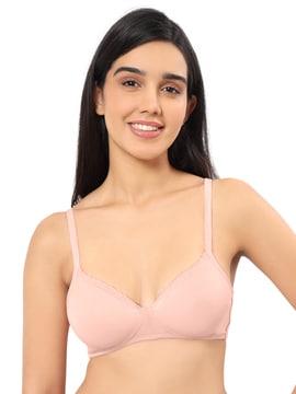 padded non-wired full coverage cotton t-shirt bra  - bra10202