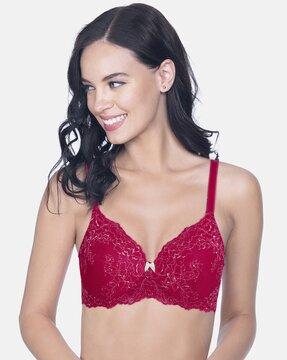 padded non-wired full coverage lace delight bra  - bra30501