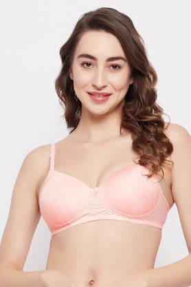 padded non-wired full cup circle print multiway t-shirt bra in soft pink - pink