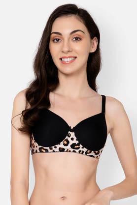 padded non-wired full cup multiway t-shirt bra in black - brown