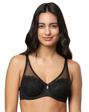 padded t-shirt bra with lace detailing