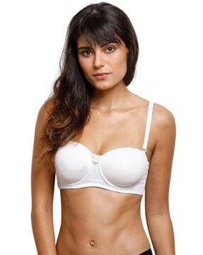padded wired 3/4th coverage strapless bra