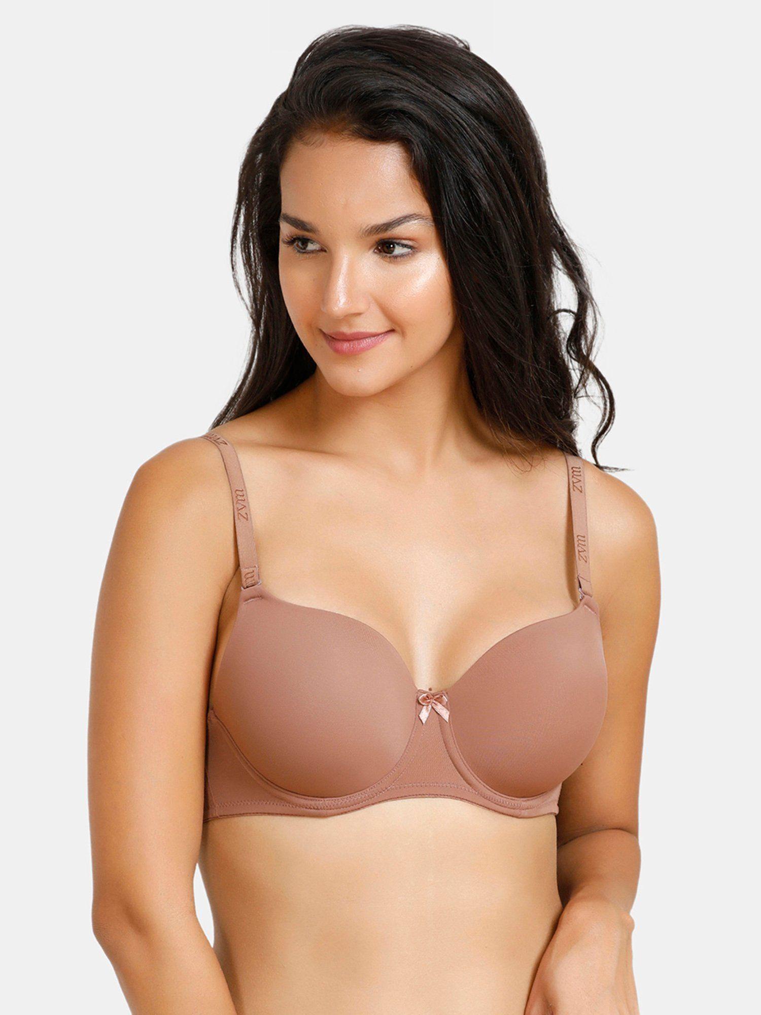 padded wired 3-4th coverage t-shirt bra - nutmeg