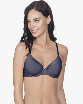 padded wired full coverage satin edge t-shirt bra  - bra10115